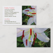 Witte Lelie Bloem Tuinierder Zakelijke Kaart Visitekaartje (Voorkant / Achterkant)