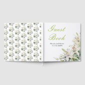 Witte lelie bloemen bruiloft gastenboek (Volledig)