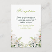 Witte lelie bloemen bruiloft informatiekaartje (Voorkant)