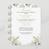 Witte lelie bloemen bruiloft informatiekaartje (Voorkant / Achterkant)