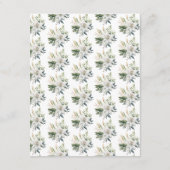 Witte lelie bloemen bruiloft informatiekaartje (Achterkant)