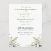 Witte lelie bloemen bruiloft informatiekaartje (Voorkant)