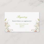 Witte lelie bloemen bruiloft informatiekaartje (Voorkant)