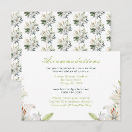 Witte lelie bloemen bruiloft informatiekaartje