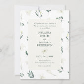 Witte lelie bloemen bruiloft kaart (Voorkant)