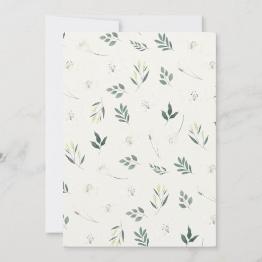 Witte lelie bloemen bruiloft kaart (Achterkant)