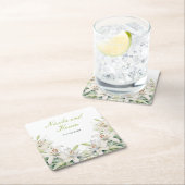 Witte lelie bloemen bruiloft kartonnen onderzetters (Insitu)