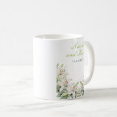 Witte lelie bloemen bruiloft koffiemok (Voorkant rechts)