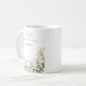Witte lelie bloemen bruiloft koffiemok (Voorkant links)
