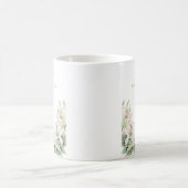 Witte lelie bloemen bruiloft koffiemok (Center)