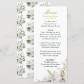 Witte lelie bloemen bruiloft menu (Voorkant / Achterkant)