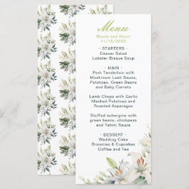 Witte lelie bloemen bruiloft menu