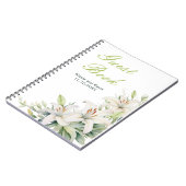 Witte lelie bloemen bruiloft notitieboek (Linkerzijde)