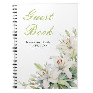 Witte lelie bloemen bruiloft notitieboek