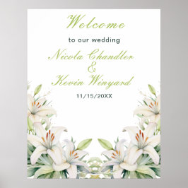 Witte lelie bloemen bruiloft poster