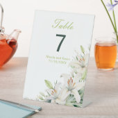 Witte lelie bloemen bruiloft reclamebord met voetstuk (Insitu)