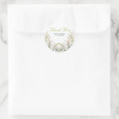 Witte lelie bloemen bruiloft ronde sticker (Tas)