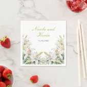 Witte lelie bloemen bruiloft servet (Insitu)