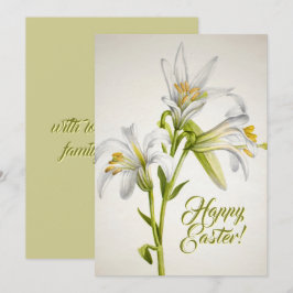 Witte Lelie Bloemen Happy Easter Kaart