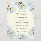 Witte Lelie bloemen ingelijst bruiloft uitnodiging (Voorkant / Achterkant)