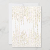 Witte Lelie Bloemen Kruis Faux Goud Glitter Doop Kaart (Achterkant)