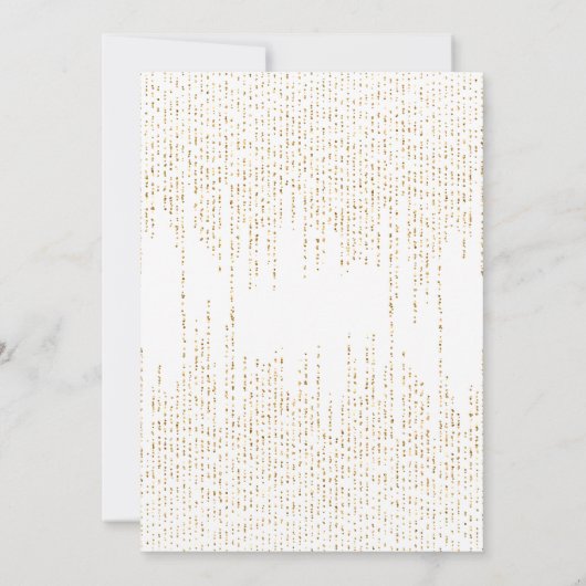 Witte Lelie Bloemen Kruis Faux Goud Glitter Doop Kaart (Achterkant)