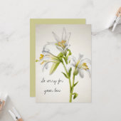  witte lelie bloemen sympathie kaart (Voorkant / Achterkant in situ)