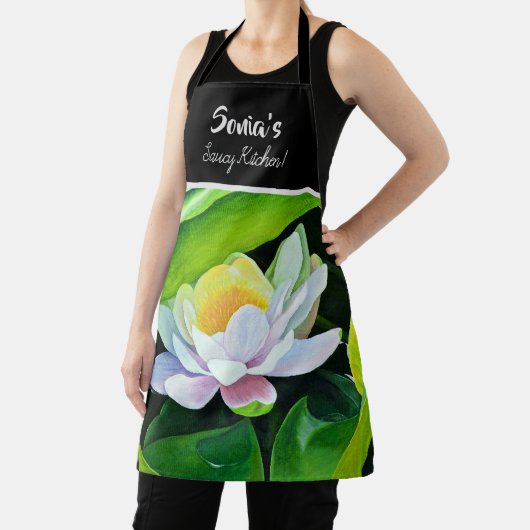 Witte Lelie bloemenschilderij, Medium Schort (Insitu)