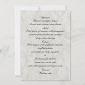 Witte Lelie Bloemige Marmeren Trouw Menu Kaart (Achterkant)