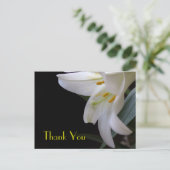 witte lelie bruiloft bedankt briefkaart (Staand voorkant)