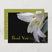 witte lelie bruiloft bedankt briefkaart (Voorkant / Achterkant)