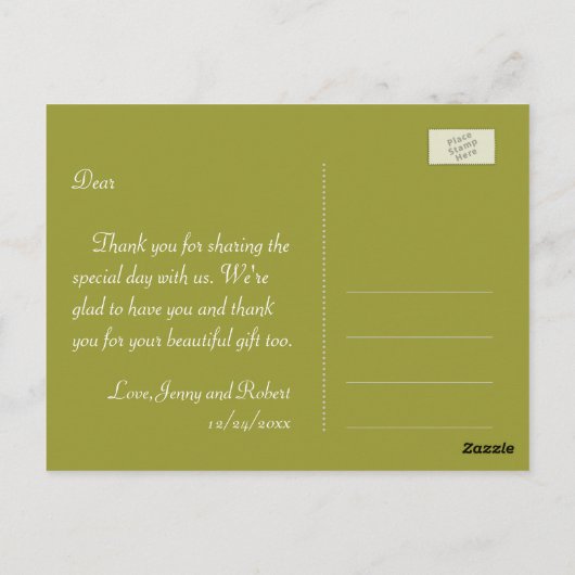 witte lelie bruiloft bedankt briefkaart (Achterkant)