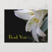 witte lelie bruiloft bedankt briefkaart (Voorkant)