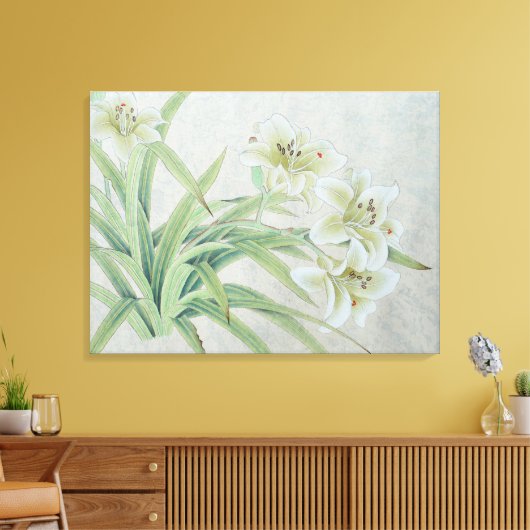 Witte lelie canvas afdruk (Insitu (Woonkamer))