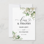 Witte Lelie Elegante Bloemen bruiloft Dank u Bedankkaart (Voorkant)