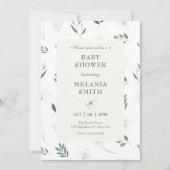 Witte lelie floral baby shower kaart (Voorkant)