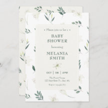 Witte lelie floral baby shower