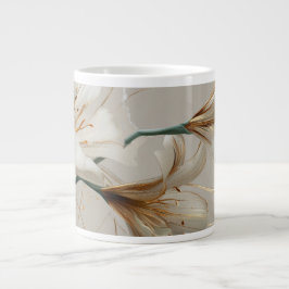 Witte lelie gouden minimalistische elegante neutra grote koffiekop