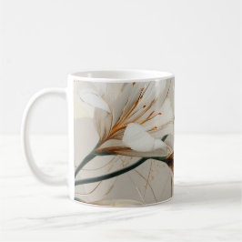 Witte lelie gouden minimalistische elegante neutra koffiemok