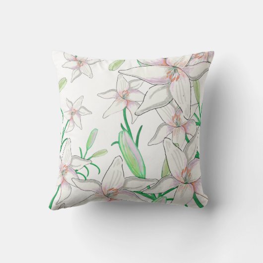 Witte Lelie Illustratie  Kussen (Achterkant)