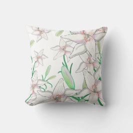 Witte Lelie Illustratie  Kussen