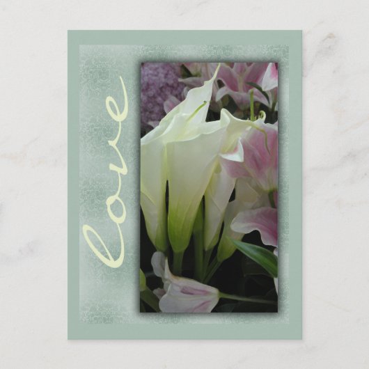 Witte lelie liefde briefkaart (Voorkant)