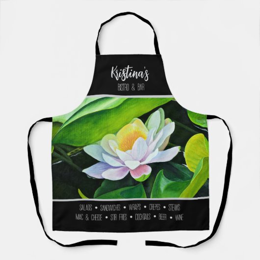 Witte Lelie met groene bladeren, Zakelijk thema, Schort (Voorkant)