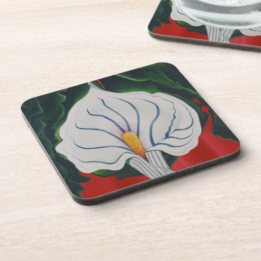 Witte Lelie Onderzetter Set van 6 (Linkerzijde)