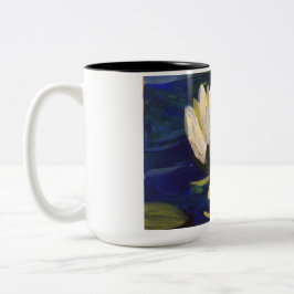 witte lelie op het water tweekleurige koffiemok