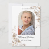 Witte lelie overlijdensbericht spaanse uitnodiging (Voorkant)