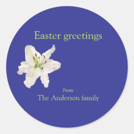 Witte Lelie Paasgroeten waterverf Sticker