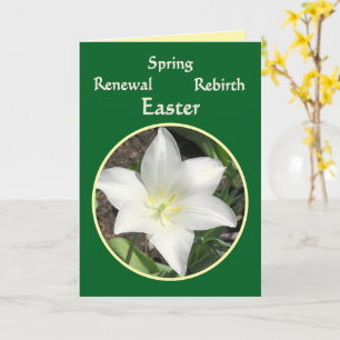 WITTE LELIE/PAASVERNIEUWING/GELUKKIGE LENTE KAART