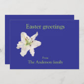 Witte lelie Pasen groeten Plat kerstkaart (Voorkant / Achterkant)