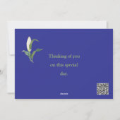 Witte lelie Pasen groeten Plat kerstkaart (Achterkant)